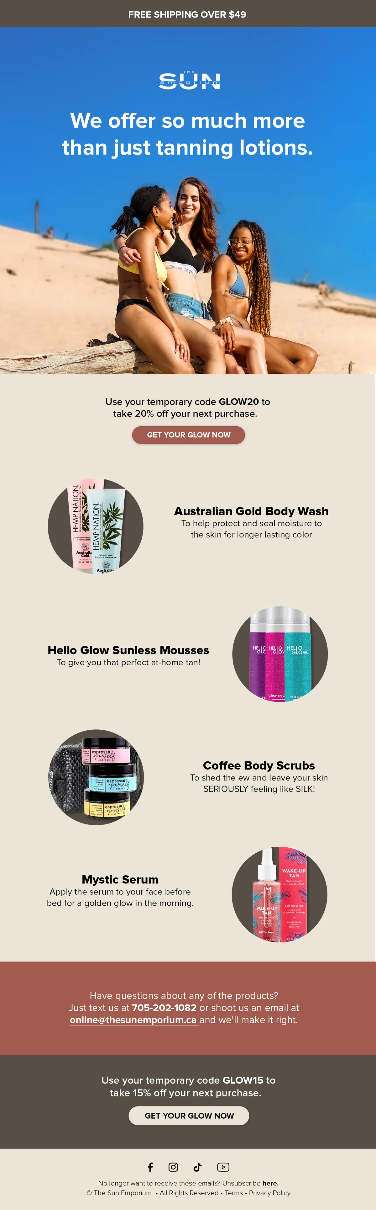 Sun Emporium post-purchase email 3