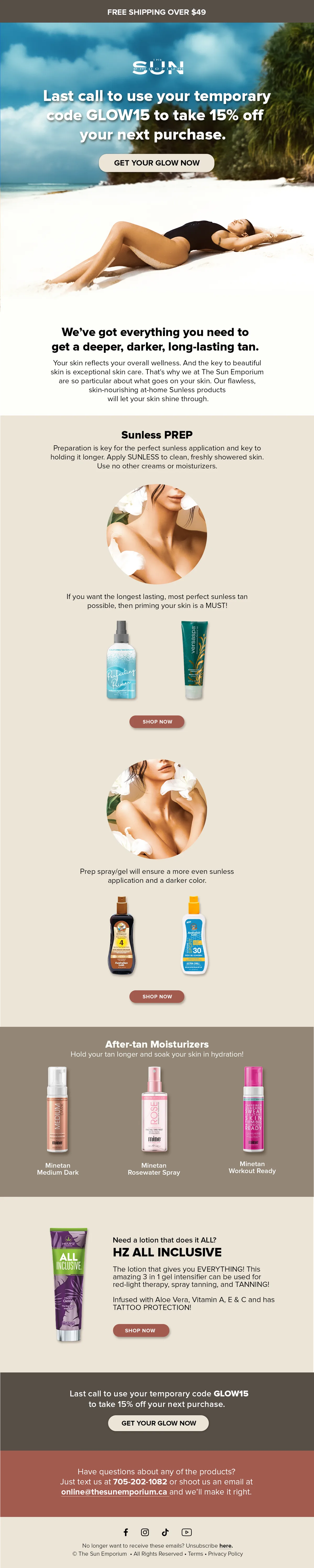 Sun Emporium post-purchase email 4